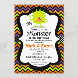 Little Monster Halloween Baby shower Invitation Kaart
