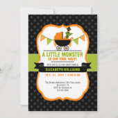 Little Monster Halloween Baby shower Invitation Kaart (Voorkant)