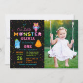 Little Monster Halloween Costume Birthday Foto Kaart (Voorkant)