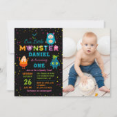 Little Monster Halloween Costume Birthday Foto Kaart (Voorkant)