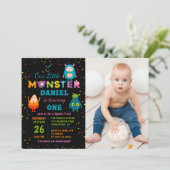 Little Monster Halloween Costume Birthday Foto Kaart (Staand voorkant)