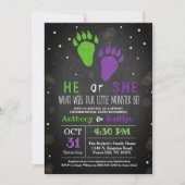 Little Monster Halloween Gender Release Party Kaart (Voorkant)
