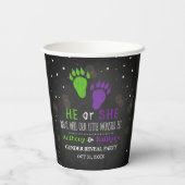 Little Monster Halloween Gender Release Party Papieren Bekers (Achterkant)