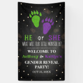 Little Monster Halloween Gender Release Party Spandoek (Verticaal)