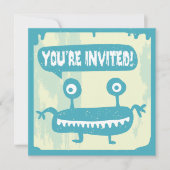 Little Monster Invitation - BLUE Kaart (Voorkant)