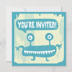 Little Monster Invitation - BLUE Kaart