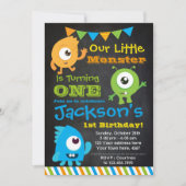 Little Monster Invitation, Chalkboard Kaart (Voorkant)