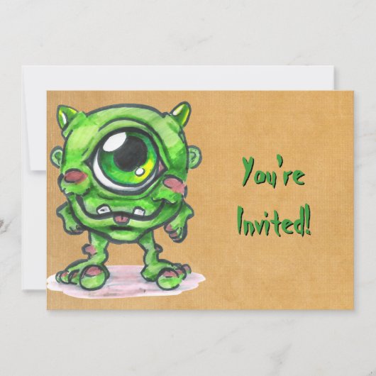 Little Monster Invitation Kaart (Voorkant)