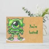 Little Monster Invitation Kaart (Staand voorkant)