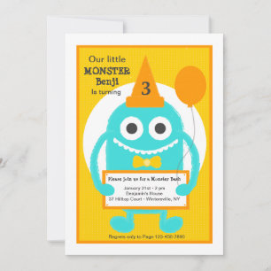 Little Monster Invitation Kaart