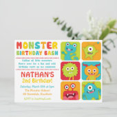 Little Monster Invitation / Little Monster Invite Kaart (Staand voorkant)