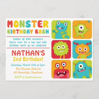 Little Monster Invitation / Little Monster Invite Kaart