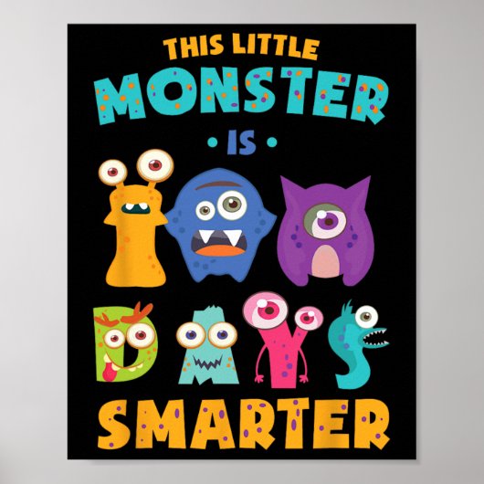 Little Monster is 100 dagen slimmere school Kinder Poster (Voorkant)