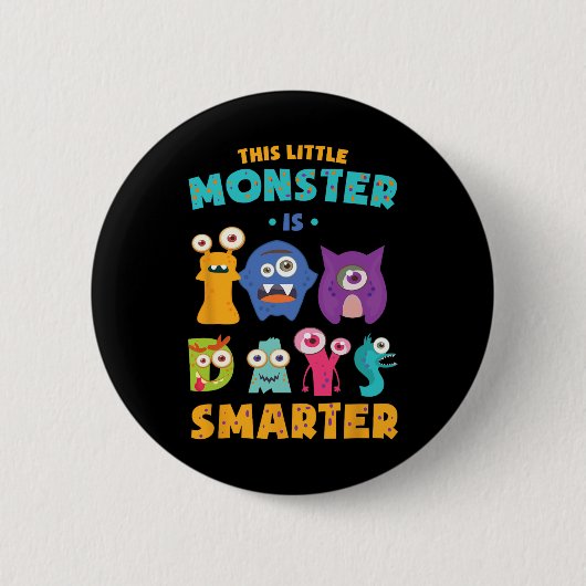 Little Monster is 100 dagen slimmere school Kinder Ronde Button 5,7 Cm (Voorkant)