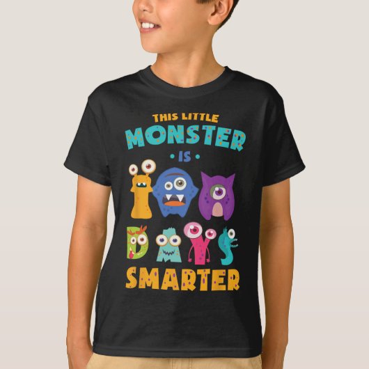 Little Monster is 100 dagen slimmere school Kinder T-shirt (Voorkant)