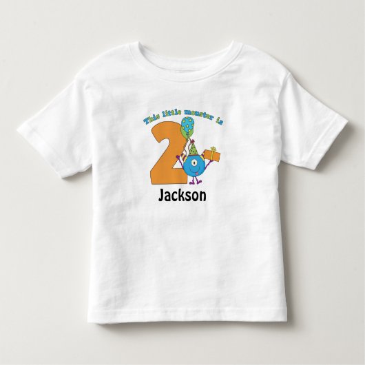 Little Monster Kinder 2e verjaardag gepersonalisee Kinder Shirts (Voorkant)