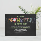 Little Monster Letters Halloween Baby shower Kaart (Staand voorkant)