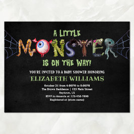Little Monster Letters Halloween Baby shower Kaart