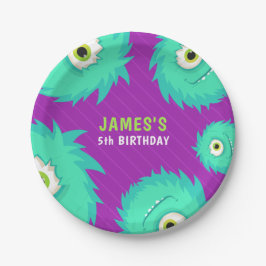 Little Monster Paars Papieren Bordje