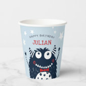 Little Monster Personalized Kids Birthday Party Papieren Bekers (Voorkant)