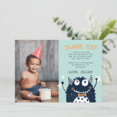 Little Monster | Platte Dankjewelfoto Kaart (Staand voorkant)