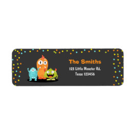 Little Monster Return Address Label Confetti Cute