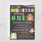 Little Monster Thema 1e verjaardagsfeestje Kaart (Voorkant)