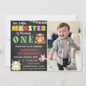 Little Monster Thema 1e verjaardagsfeestje Kaart (Voorkant)