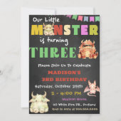 Little Monster thema 3e verjaardag Kaart (Voorkant)