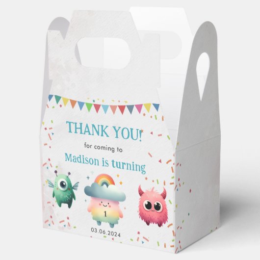 Little Monster thema verjaardagsfeestje Bedankdoosjes (Geopend)