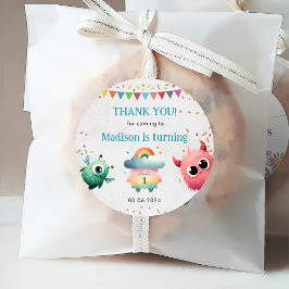 Little Monster thema verjaardagsfeestje Bedankjes Labels