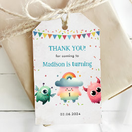 Little Monster thema verjaardagsfeestje Cadeaulabel