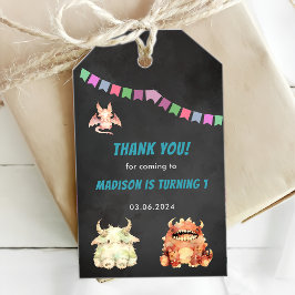 Little Monster thema verjaardagsfeestje Cadeaulabel