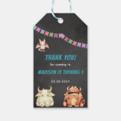 Little Monster thema verjaardagsfeestje Cadeaulabel (Voorkant)