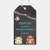 Little Monster thema verjaardagsfeestje Cadeaulabel (Achterkant)