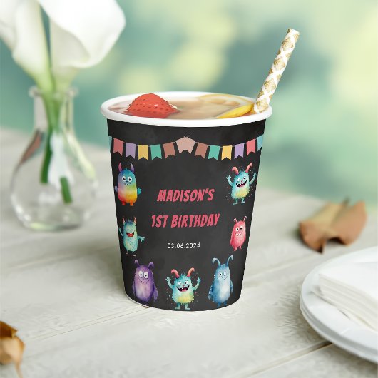 Little Monster thema verjaardagsfeestje Papieren Bekers
