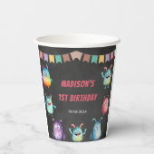 Little Monster thema verjaardagsfeestje Papieren Bekers (Achterkant)