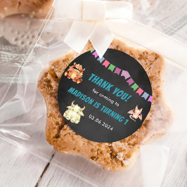 Little Monster thema verjaardagsfeestje Ronde Sticker