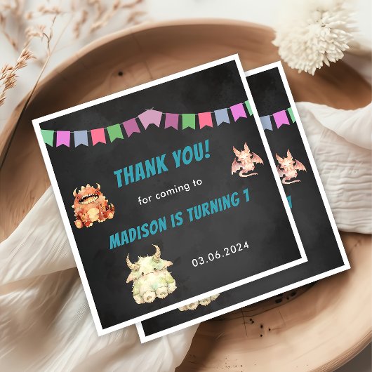 Little Monster thema verjaardagsfeestje Servet