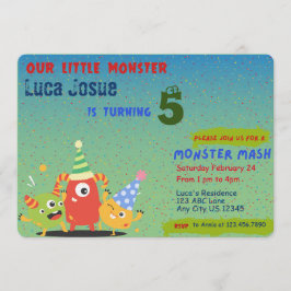 Little Monster thema verjaardagsuitnodiging Kaart