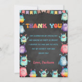Little Monster Theme Verjaardag Bedankt Card Kaart (Voorkant)