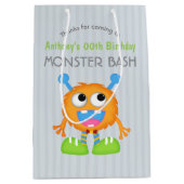 Little Monster themed Birthday Party Guest Favor Medium Cadeauzakje (Voorkant)