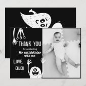 Little Monster Verjaardag Dank je wel Card Bedankkaart (Voorkant / Achterkant)