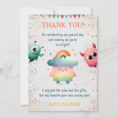 Little Monster Verjaardag Foto Dank je wel Card Kaart (Voorkant)