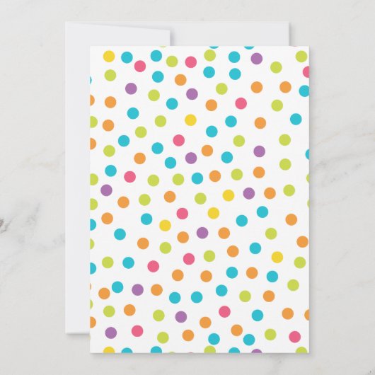 Little Monster Verjaardagsfeest Nodig Polka Dots u Kaart (Achterkant)