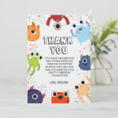 Little Monster Verjaardagsfeest voor alle leeftijd Bedankkaart (Staand voorkant)