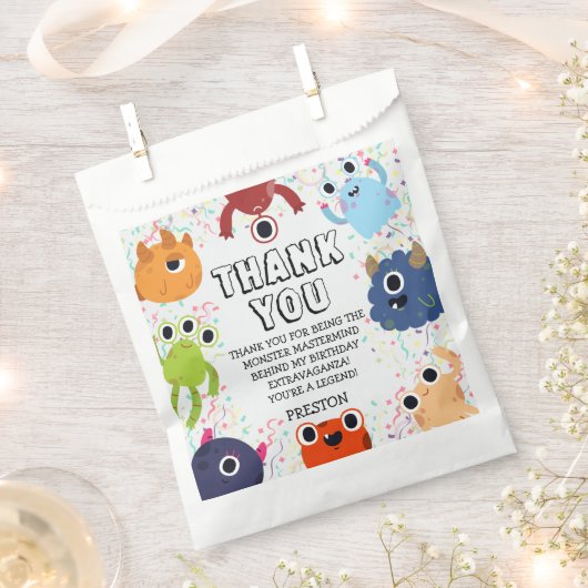 Little Monster Verjaardagsfeest voor alle leeftijd Bedankzakje (Geknipt)