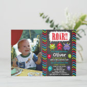 Little Monster verjaardagsfeestje uitnodigingen (Staand voorkant)