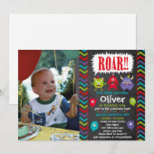 Little Monster verjaardagsfeestje uitnodigingen (Voorkant / Achterkant)