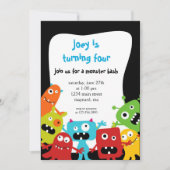 Little Monsters Birthday Invitation Kaart (Voorkant)